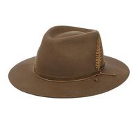 Stetson Chapeau en Laine Jacksfield Femme/Homme - de Pluie Feutre Outdoor avec Bandeau Cuir Hiver Automne-Hiver - M (56-57 cm) Marron
