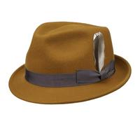 Stetson Chapeau en Laine Levamo Trilby Femme/Homme - de Feutre avec Ruban Gros Grain Automne-Hiver Hiver - XL (60-61 cm) Cognac