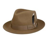 Stetson Chapeau en Laine Rosedale Fedora Homme - de Feutre Outdoor avec Ruban Gros Grain Automne-Hiver Hiver - 59 cm Beige