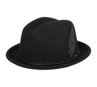 STETSON Chapeau en Laine Sandover Player Femme/Homme - de Pluie Feutre Outdoor avec Bandeau Cuir Hiver Automne-Hiver - L (58-59 cm) Noir