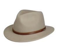 Stetson Chapeau en Laine Scotstown Traveller Femme/Homme - Made in The EU Outdoor de Feutre avec Bandeau Cuir Automne-Hiver Hiver - L (58-59 cm) Beige