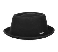 Stetson Chapeau en Laine Uni Pork Pie Femme/Homme - de Feutre avec Doublure Hiver Printemps-été - XL (60-61 cm) Noir