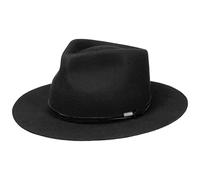 Stetson Chapeau en Laine Vestridge Fedora Femme/Homme - de Feutre Pluie avec Bandeau Cuir Automne Ete Printemps Hiver Printemps-ete - XL (60-61 cm) Noir
