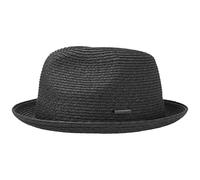 STETSON Chapeau en Paille Dawson Femme/Homme - de Plage Soleil Fedora Été Printemps-été - M (56-57 cm) Noir