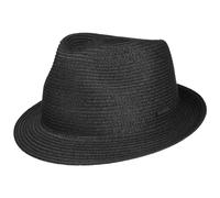 Stetson Chapeau en Paille Dawson Toyo Trilby Femme/Homme - D'Ete de Soleil Ete Printemps-ete - L (58-59 cm) Noir