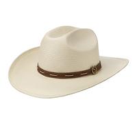 Stetson Chapeau en Paille Edcouch Western Toyo Homme - de Soleil Cowboy d'été avec Bandeau Cuir Été Printemps-été - L (58-59 cm) Nature