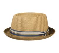 STETSON Chapeau en Paille Licano Toyo Pork Pie Femme/Homme - de Plage Soleil avec Doublure, Ruban Gros Grain Été Printemps-été - S (54-55 cm) Marron