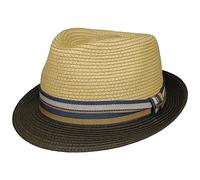 STETSON Chapeau en Paille Licano Toyo Trilby Femme/Homme - de Plage Soleil avec Ruban Gros Grain Été Printemps-été - L (58-59 cm) Olive