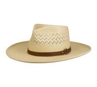 Stetson Chapeau en Paille Salcott Outdoor Toyo Femme/Homme - Western d'été de Cowboy avec Bandeau Cuir Été Printemps-été - XL (60-61 cm) Nature
