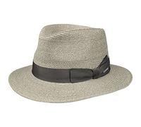 Stetson Chapeau en Paille Ventaco Traveller Femme/Homme - Made in Italy de Soleil pour Homme avec Ruban Gros Grain, Grain Été Printemps-été - XXL (62-63 cm) Gris-moucheté
