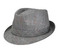 Stetson Chapeau en Soie Classic Trilby Homme - Made in Italy Tissu avec Doublure Printemps-ete Printemps Ete Automne Hiver - M (56-57 cm) Gris-Noir