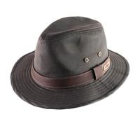 Stetson Chapeau en Tissu Sri Lanka Traveller Homme - Coton avec Bandeau Cuir, Cuir Printemps-été Été Hiver - XXL (62-63 cm) Marron foncé