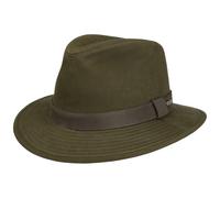 STETSON Chapeau en Tissu Waxed Traveller Homme - de Soleil Pluie Outdoor avec Doublure, Bandeau Cuir, Cuir Automne Été Printemps Hiver Printemps-été - L (58-59 cm) Olive