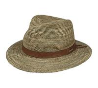 STETSON Chapeau en Zostère Crochet Traveller Femme/Homme - de Plage d'été Paille avec Bandeau Cuir Été Printemps-été - L (58-59 cm) Nature