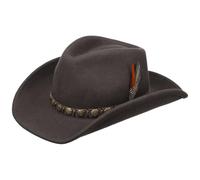 STETSON Chapeau Hackberry Western Homme - en Laine de Cowboy Feutre avec Bandeau Cuir Printemps-ete - M (56-57 cm) Marron