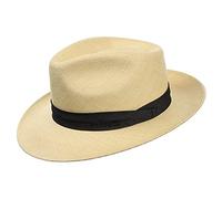 Stetson Chapeau Jenkins Panama Homme - Made in Italy en Paille Chapeaux de Soleil avec Ruban Gros Grain Été Printemps-été - 54 cm Nature