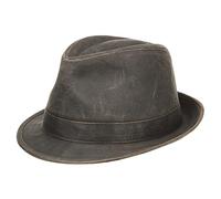STETSON Chapeau Odessa Trilby Homme - Oilskin Tendance pour avec Doublure, Passepoil, Passepoil Hiver Automne Printemps Été Printemps-été - L (58-59 cm) Marron