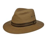 Stetson Chapeau Outdoor Park River Traveller Homme - en Coton avec Bandeau Cuir Automne-Hiver Automne Hiver - XL (60-61 cm) Beige Fonce