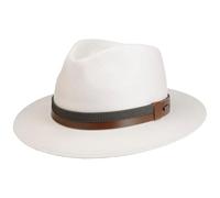 Stetson Chapeau Panama Andricks Traveller Homme - Made in Ecuador d'été en Paille de Soleil avec Doublure, Bandeau Cuir, Cuir Été Printemps-été - M (56-57 cm) Blanc