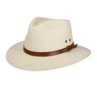 Stetson Chapeau Panama Classic Brisa Traveller Femme/Homme - Made in Ecuador d'été en Paille de Soleil avec Bandeau Cuir Printemps-été Printemps Été - M (56-57 cm) Nature