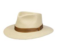 Stetson Chapeau Panama Ecuador Traveller Femme/Homme - Made in de Soleil d'été en Paille avec Ruban Gros Grain Été Printemps-été - M (56-57 cm) Nature