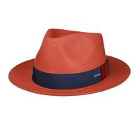 Stetson Chapeau Panama Robarro Fedora Femme/Homme - Made in Ecuador de Soleil D'Ete Printemps-ete Printemps Ete - L (58-59 cm) Rouge