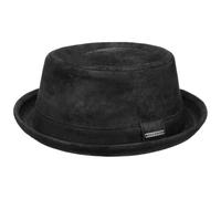 STETSON Chapeau Pennsylvania Pigskin Homme - Porkpie pour avec Doublure, Bandeau en Cuir Automne Printemps Hiver Été Printemps-été - S (54-55 cm) Noir
