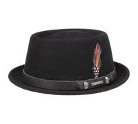 STETSON Chapeau Pennsylvania Pork Pie Femme/Homme - pour Homme de Feutre Outdoor avec Bandeau en Cuir Automne Printemps Hiver Été Printemps-été - XL (60-61 cm) Noir