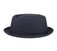 Stetson Chapeau Athens Cotton Pork Pie Femme/Homme - Made in Italy pour Homme en Coton Tendance avec Doublure Printemps-été - 63 cm Bleu foncé