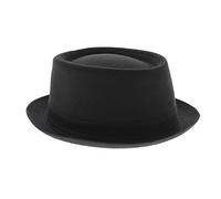 STETSON Chapeau Athens Cotton Pork Pie Femme/Homme - Made in Italy pour Homme en Coton Tendance avec Doublure Printemps-été - 56 cm Noir
