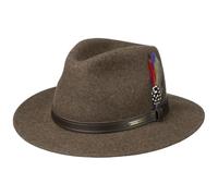 STETSON Chapeau Powell Traveller Femme/Homme - Made in The EU en Feutre de Laine pour Homme Outdoor avec Bandeau Cuir Hiver Automne Été Printemps Printemps-été - M (56-57 cm) Bleu