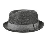 Stetson Chapeau Robstown Toyo Pork Pie Femme/Homme - d'été de Soleil en Paille Été Printemps-été - M (56-57 cm) Anthracite