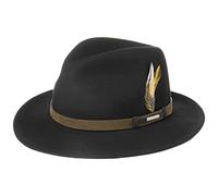 Stetson Chapeau Sardis VitaFelt Femme/Homme - Made in USA Garniture en Cuir Chapeaux de Chasseur avec Bandeau Automne Été Printemps Hiver Printemps-été - L (58-59 cm) Noir