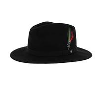 Stetson Chapeau Yutan en Feutre Laine Femme/Homme - Chapeaux pour Homme de Pluie avec Bandeau Cuir Printemps-ete Printemps Ete Automne Hiver - XL (60-61 cm) Noir