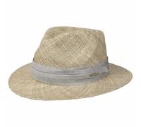 Stetson CHAPEAUSHOP Caney Seagrass Chapeau Traveller de Paille Bande Reps Multicolore Unisexe Printemps Ete