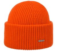 Stetson Bonnet en Laine Classic Uni Femme/Homme - Made in Italy Tricot Beanie pour l'hiver avec Revers Hiver Automne-Hiver - Taille Unique Orange
