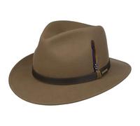 Stetson CHAPEAUSHOP Delvaro Chapeau Traveller Feutre de Laine Bande en Cuir Unicolore Homme Automne Hiver