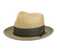 Stetson CHAPEAUSHOP Dovito Fedora Chapeau de Paille Protection UV 40 Unisexe Printemps Ete