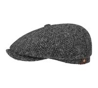 STETSON Casquette Hatteras Femme/Homme - Made in The EU pour l'hiver Type Gavroche avec visière, Doublure Hiver Automne-Hiver - 57 cm Noir