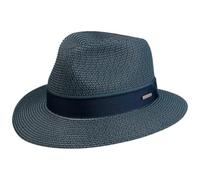 Stetson Chapeau en Paille Pavelo Traveller Homme - de Soleil Printemps-ete Ete - L (58-59 cm) Bleu Fonce