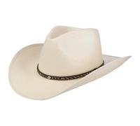 Stetson CHAPEAUSHOP Pittsfield Chapeau Western de Paille Bande en Cuir Unisexe Printemps Ete