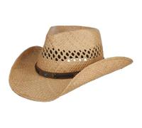 Stetson CHAPEAUSHOP Rifterson Chapeau Western Paille Raphia Bande Similicuir Homme Printemps Ete