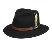 Stetson Chapeau Sardis VitaFelt Femme/Homme - Made in USA Garniture en Cuir Chapeaux de Chasseur avec Bandeau Printemps-ete Printemps Ete Automne Hiver - XXL (62-63 cm) Noir
