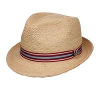 Stetson CHAPEAUSHOP Terlaco Chapeau Trilby Paille Raphia Protection UV Bande Tissu Unisexe Printemps Ete