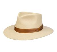 Stetson Chapeau Panama Ecuador Traveller Femme/Homme - Made in de Soleil d'été en Paille avec Ruban Gros Grain Été Printemps-été - M (56-57 cm) Nature