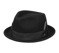 STETSON Chapeau en Laine Vencaster Player Femme/Homme - de Pluie Feutre Outdoor avec Ruban Gros Grain Hiver Automne-Hiver - M (56-57 cm) Noir