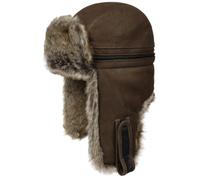 Stetson Chapka Cowhide Bomber Homme - Bonnet de Trappeur avec Oreillettes, Doublure, Bandeau en Cuir Automne-Hiver Hiver - L (58-59 cm) Marron