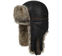 Stetson Chapka Cowhide Bomber Homme - Bonnet de Trappeur avec Oreillettes, Doublure, Bandeau en Cuir Automne-Hiver Hiver - L (58-59 cm) Noir