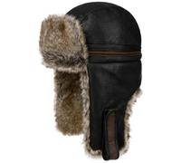 Stetson Chapka Cowhide Bomber Homme - Bonnet de Trappeur avec Oreillettes, Doublure, Bandeau en Cuir Automne-Hiver Hiver - XXL (62-63 cm) Noir