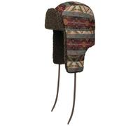 Stetson Chapka Jacquard Bomber Homme - Bonnet de Trappeur avec Oreillettes, Doublure, Bandeau en Cuir, Cuir Automne-Hiver Hiver - M (56-57 cm) Bleu-Rouge